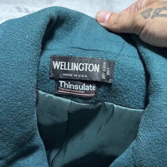 Vintage Wellington PeaCoat Womens 14R Emerald Green ILGWU Thinsulate Wool USA - Picture 5 of 11